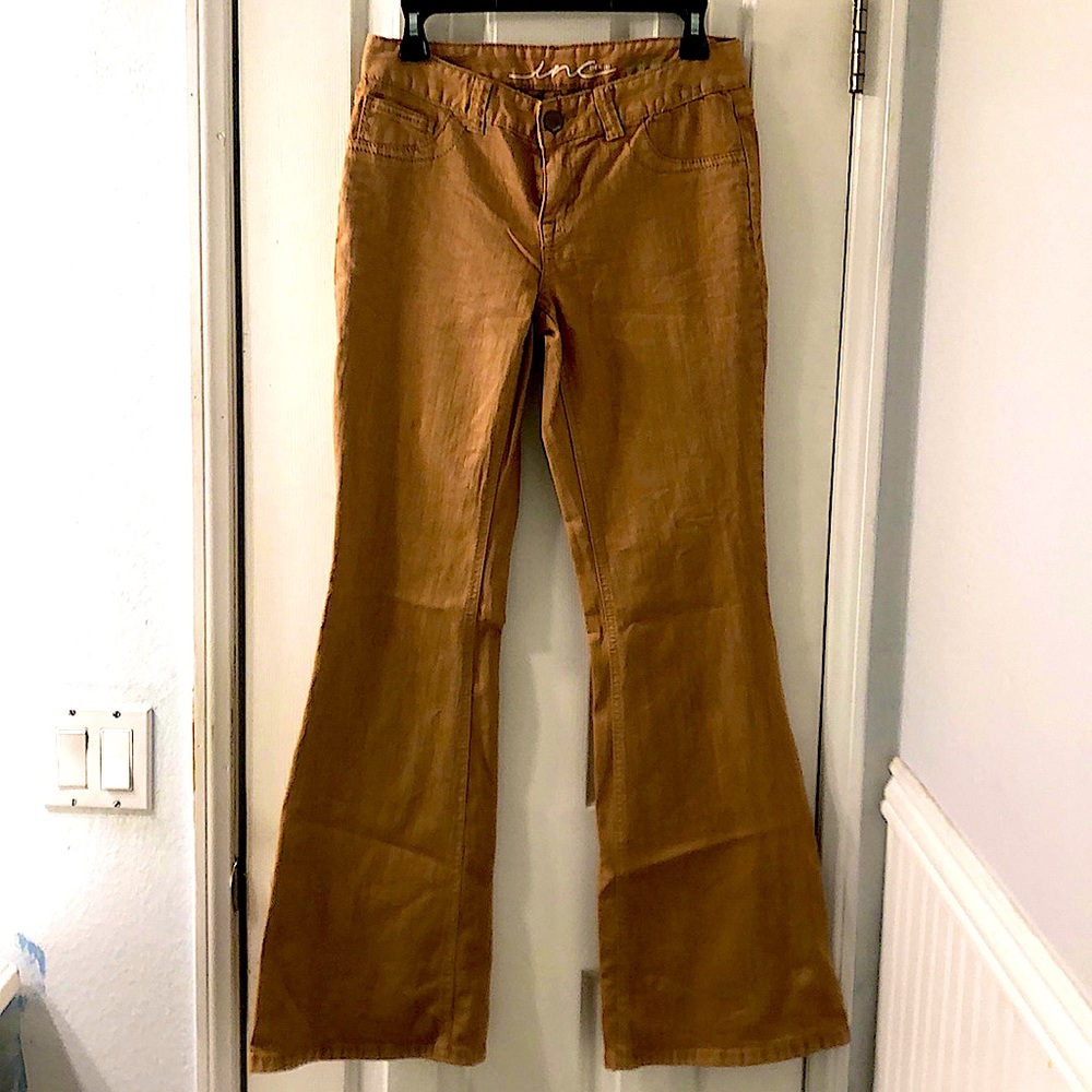 INC Denim Regular fit Flare leg Tan Pants.